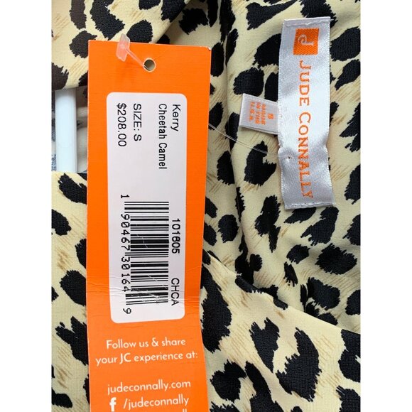 NWT Jude Connally Size Small  Kerry Cheetah Camel Dress Bell Sleeves Womens - Picture 3 of 6